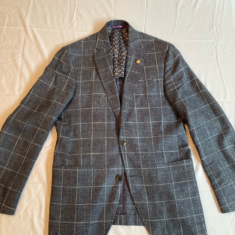 Ted Baker Navy Checkered Blazer